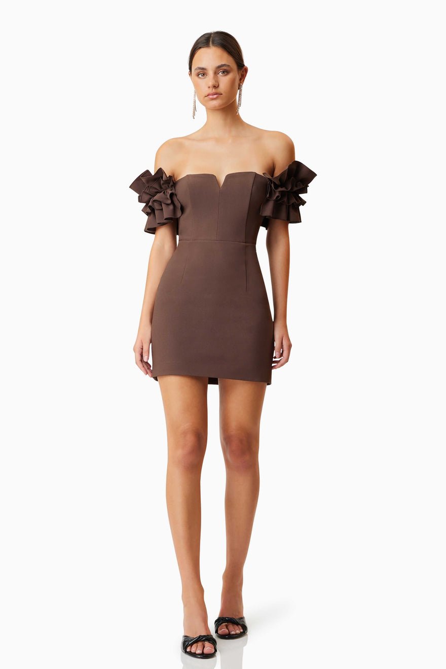 Elliatt Nola Mini Dress - Brown photo 2
