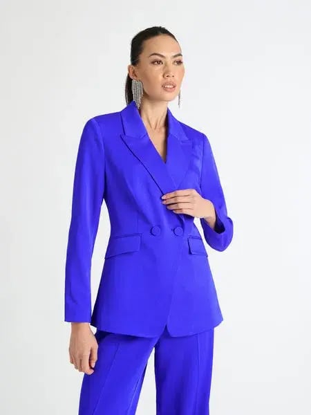 Sheike Lillian Jacket & Pants Set in Cobalt Blue Size 6 photo 2