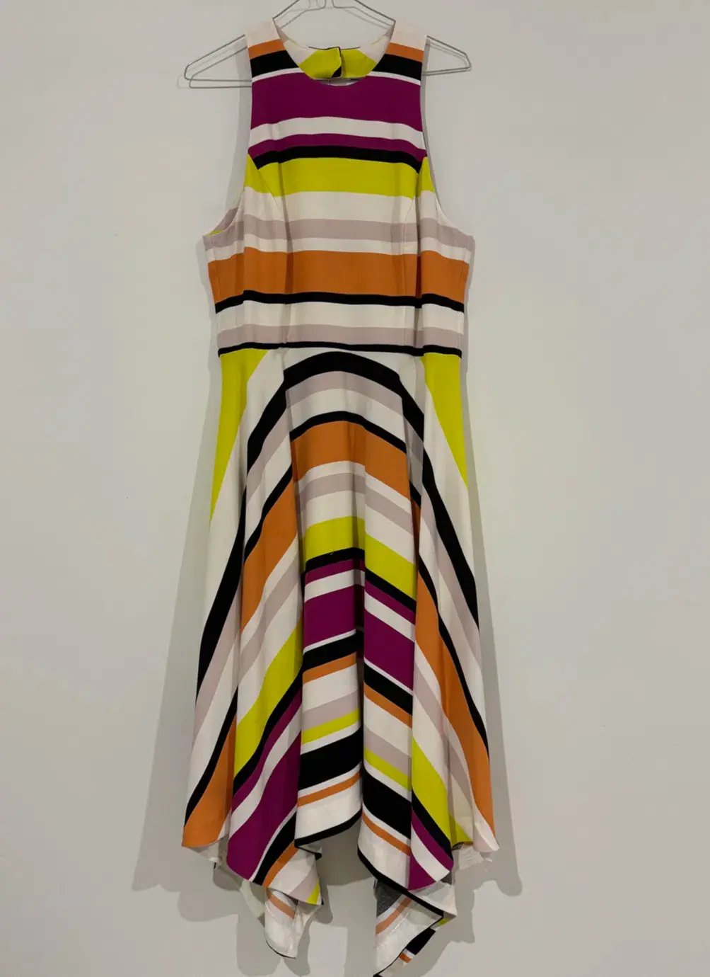 Veronika Maine Striped Halter Midi Dress Multi Size  12 photo 2