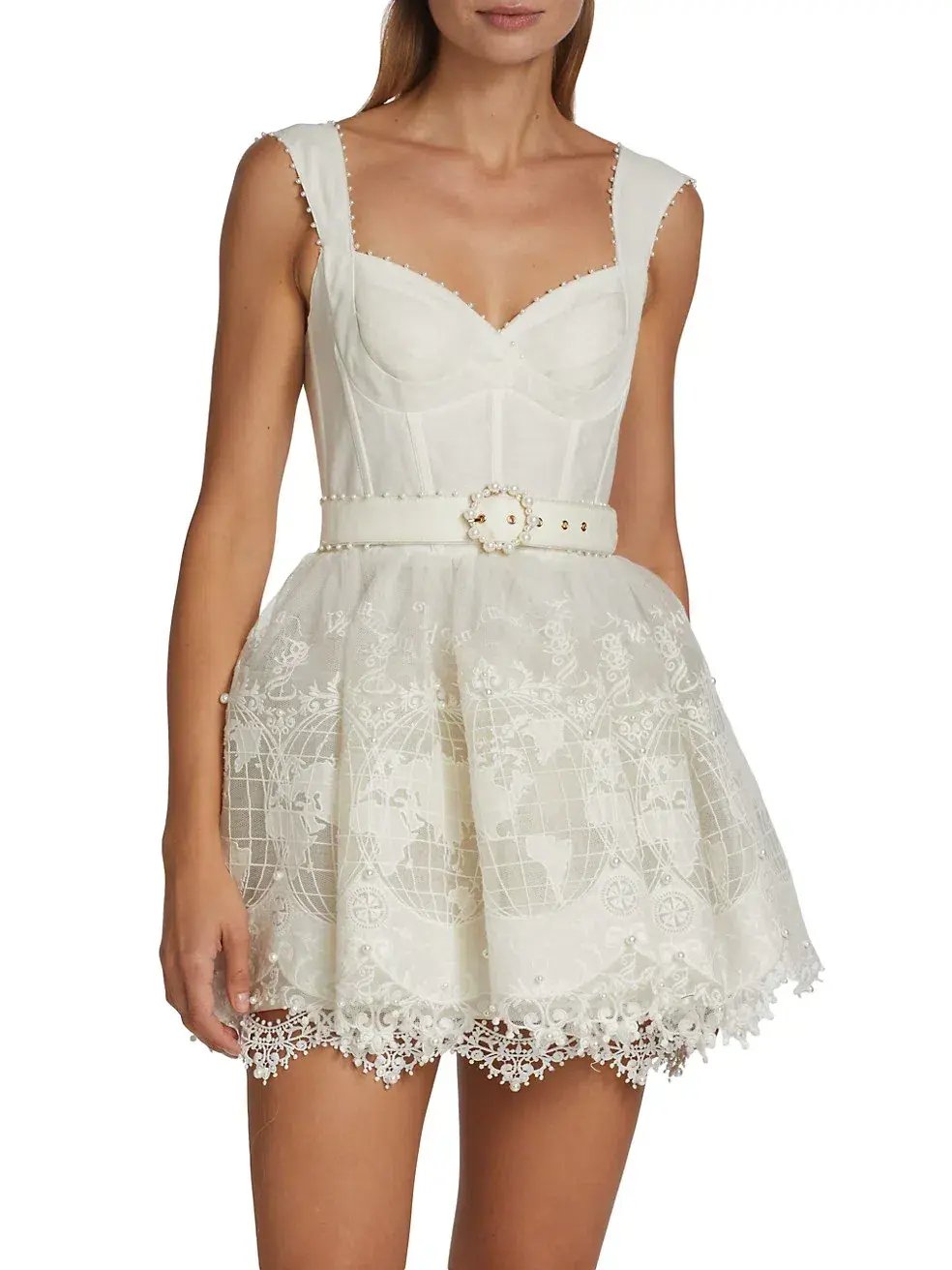 Zimmermann High Tide Embroided Mini In Ivory Size 1/Au 10 photo 2