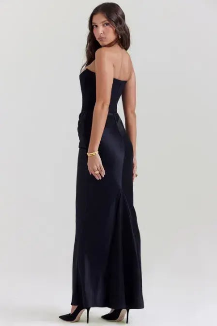 House of CB Persephone Strapless Corset Dress Black Size 8 photo 2