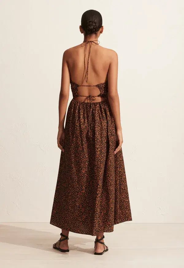 Matteau Bandeau Tie Dress Brown Size 8 photo 4