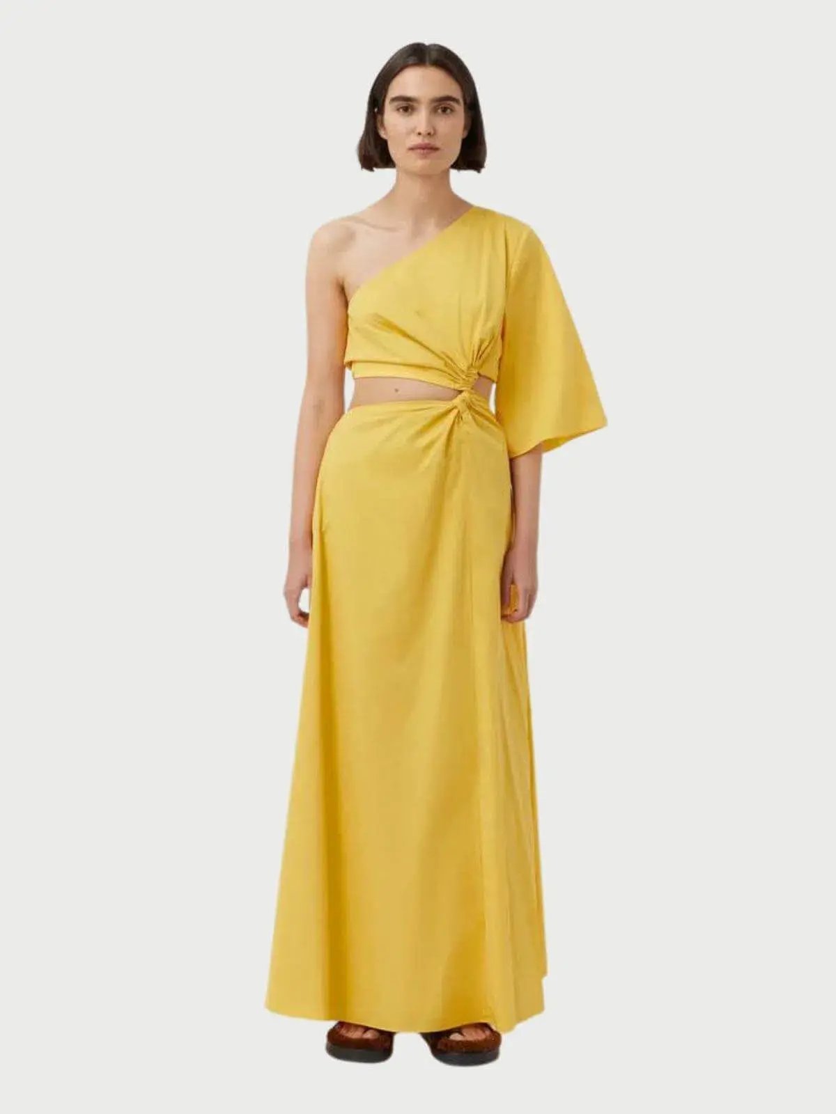 Camilla & Marc Wally One Shoulder Cut Out Maxi Dress in Yellow Size 10 photo 2