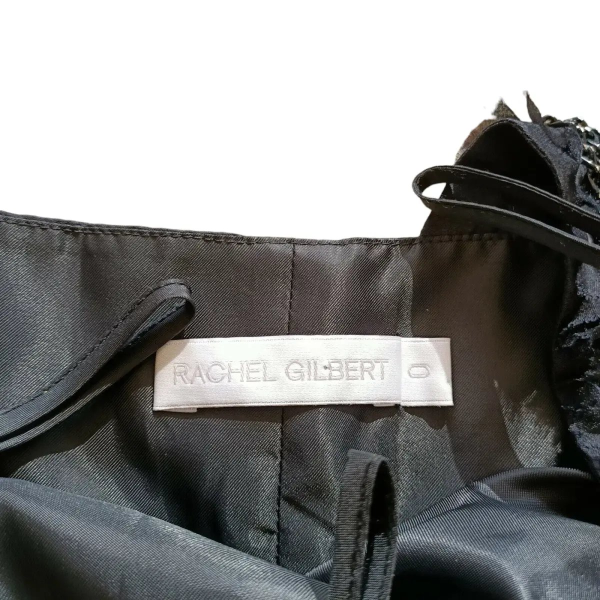 Rachel Gilbert One Shoulder Silk Mini Dress Black Size 0 / AU 6 photo 7