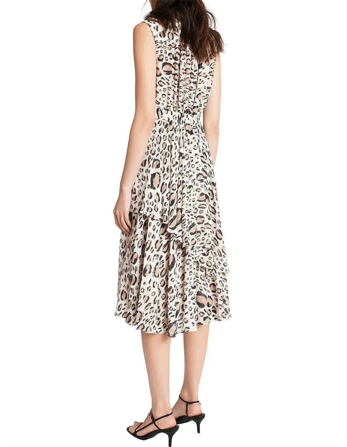 Aje Eliza Midi Dress Leopard Print Size 8 photo 2