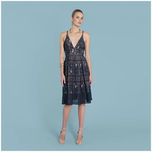 Pilgrim Lynda Dress Navy Size 10 photo 2