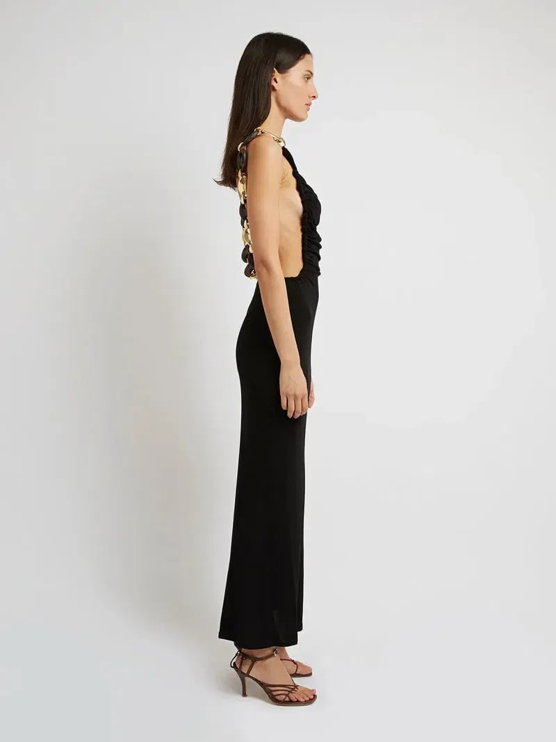 Christopher Esber Sculpted Ruched Dress Black Size 10 photo 3