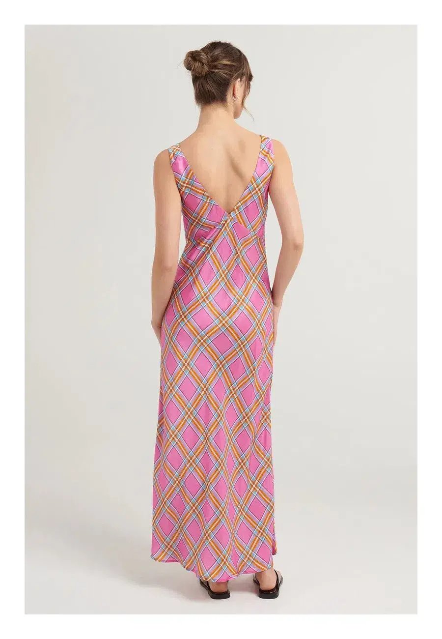 Steele Eadie Dress Pink Check Size 14 photo 3