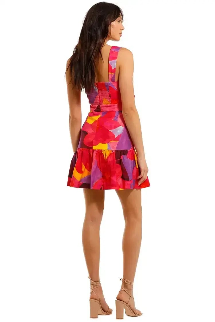 Rebecca Vallance Pablo Tie Mini Dress Multi Size 14 photo 3