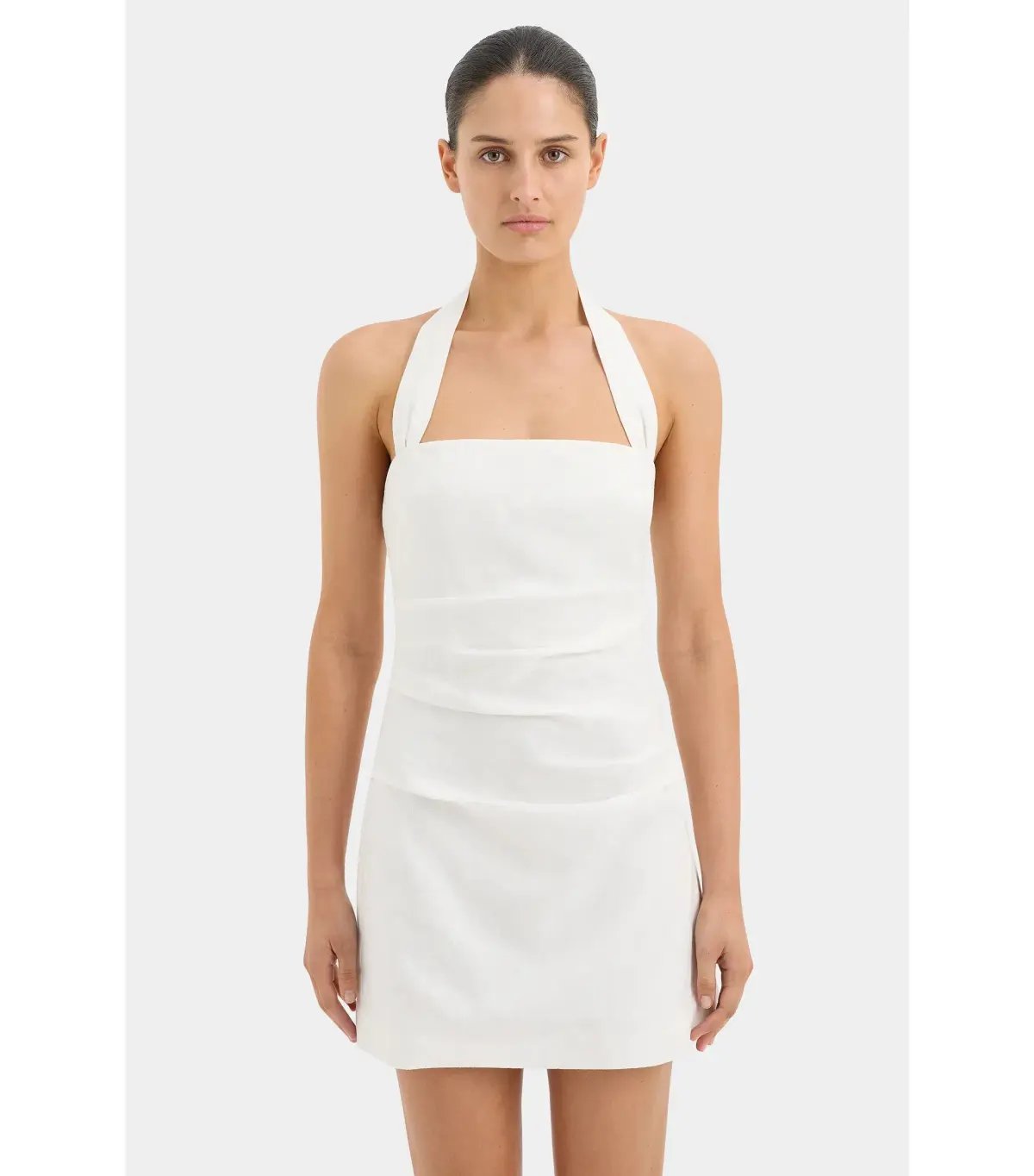 Sir the Label Noemi Halter Mini Dress Ivory Size AU 8 photo 2