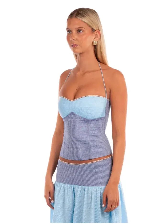 I Am Delilah Adeline Corset and Skirt Storm Blue Size AU 8 photo 2