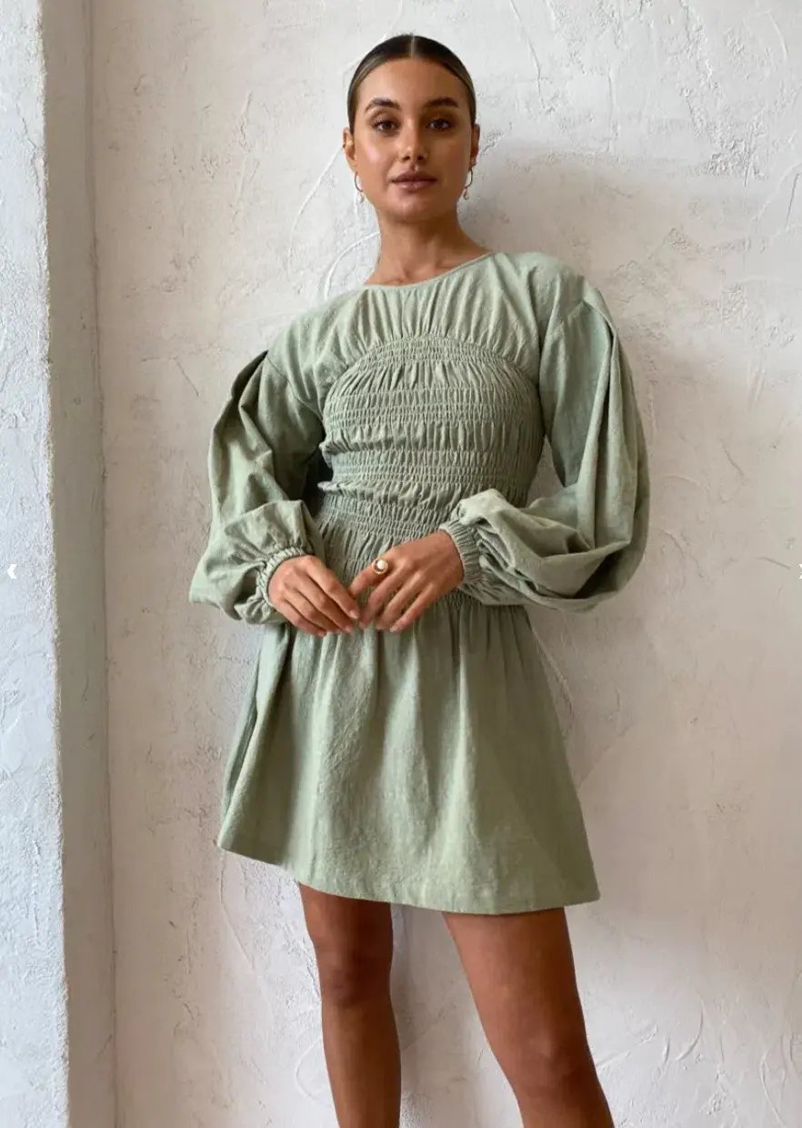 Sovere Heather Mini Dress  Avocado Size 12 photo 2