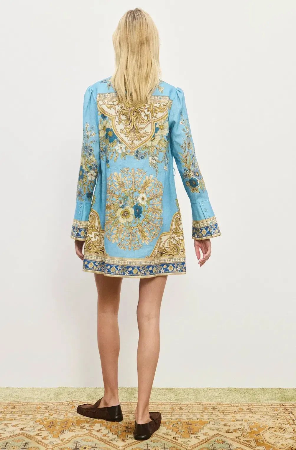 Alemais Cassie Mini Dress Blue Print Size 16 photo 3