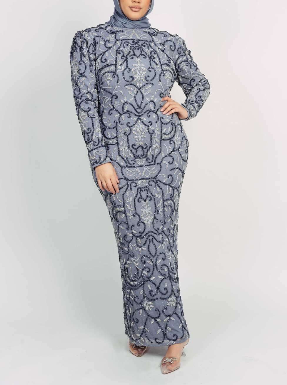 VICTORIA MAXI GOWN BY MY SECRET WARDROBE GREY photo 4