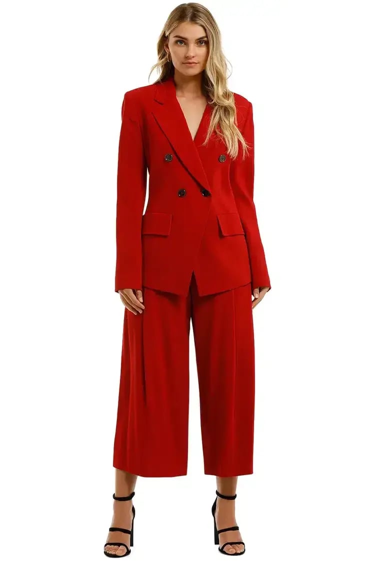 Ginger & Smart Equinox Jacket and Pant Set in Scarlet Red Size 16 photo 4