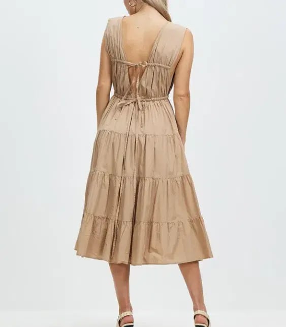 Palm Noosa Wish You Were Here Midi Dress Brown Size 12 photo 3