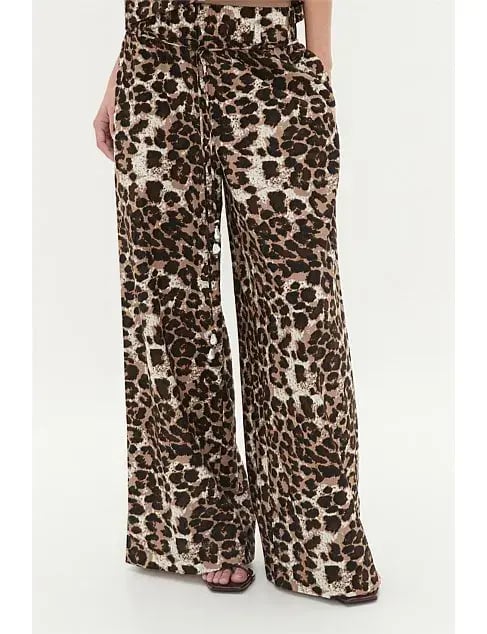 Aje Dessie Belted Relaxed Pant Animal Print Size 12 photo 2