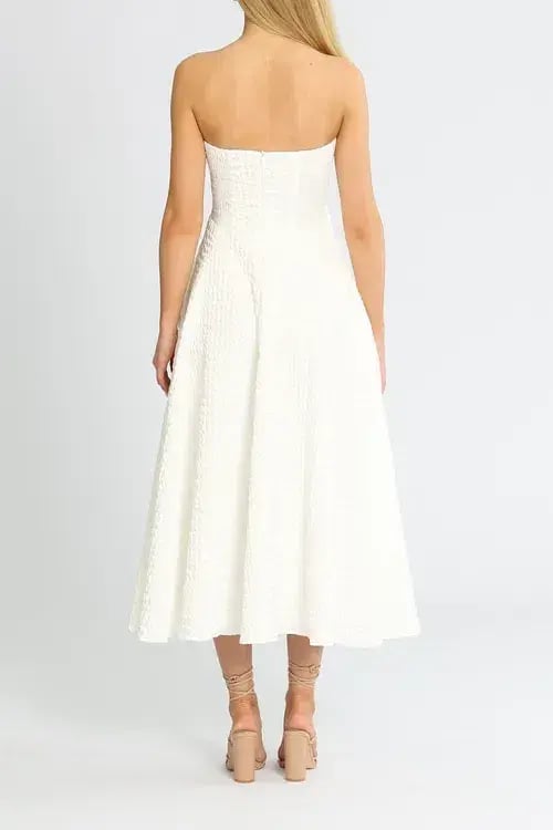 By Johnny Carrie Strapless Midi Dress White Size 10 photo 3