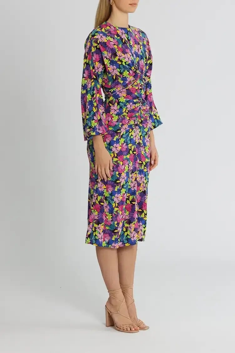 Rebecca Vallance La Isla Bonita Midi Dress Multi Print Size 16 photo 2