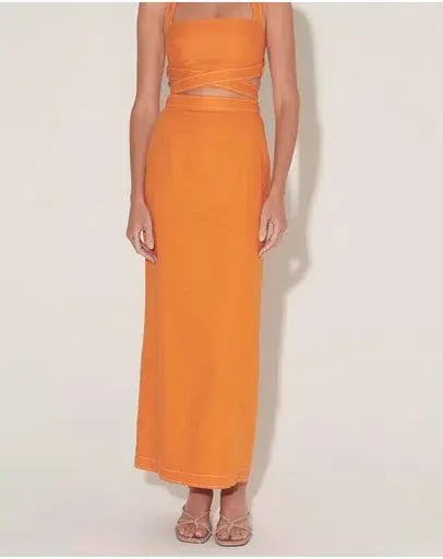 Hansen and Gretel Pepe Top and Marielle Skirt Set Orange Size 8 photo 3