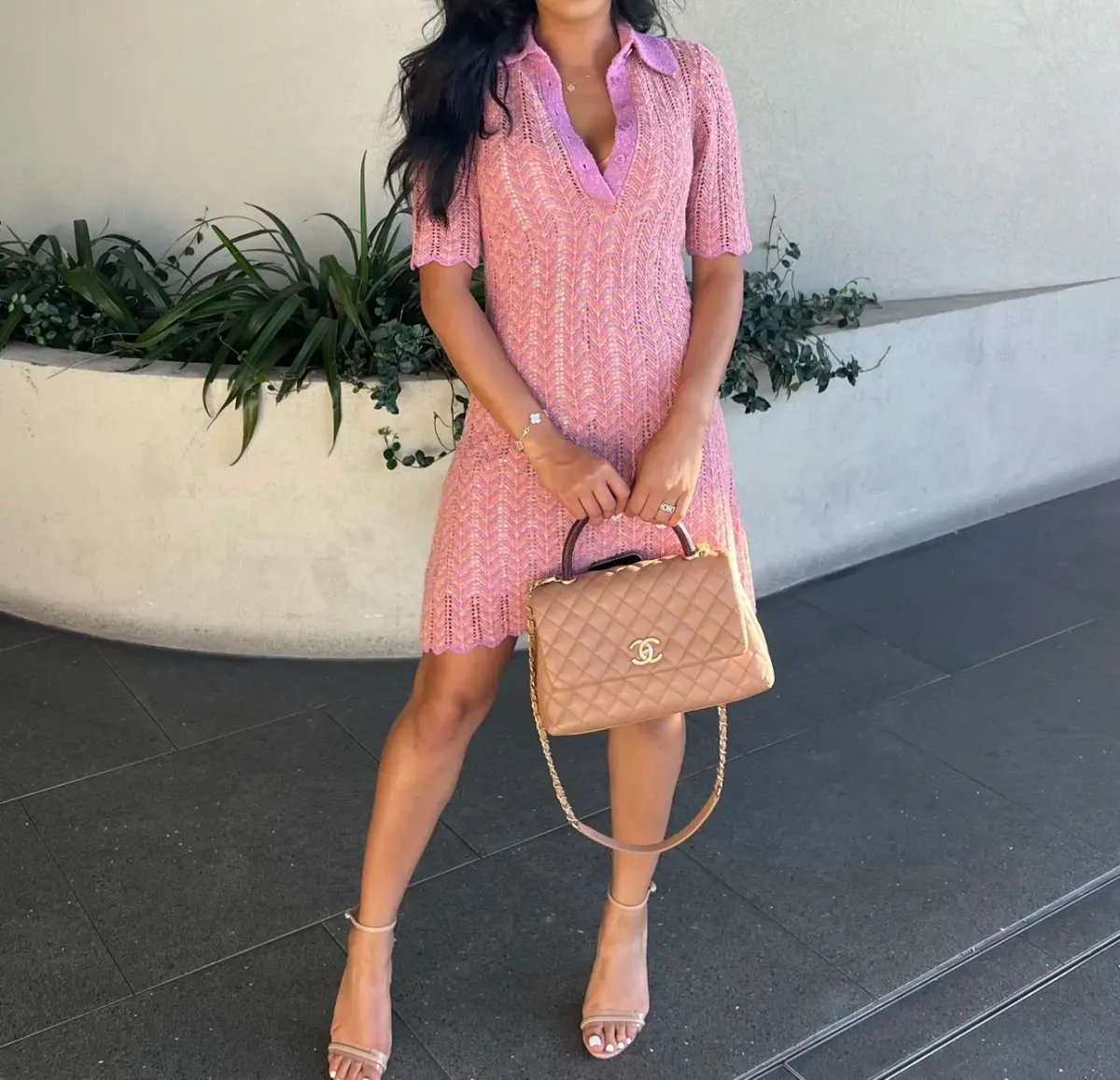Scanlan Theodore Knit Shirt Dress Pink Size XS/ AU 8 photo 2