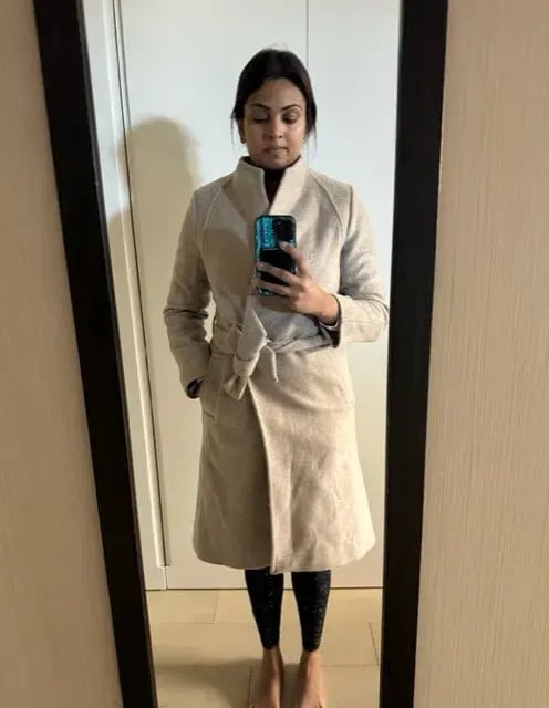 Reiss Wrap Coat Oatmeal / Beige Size 10 photo 3