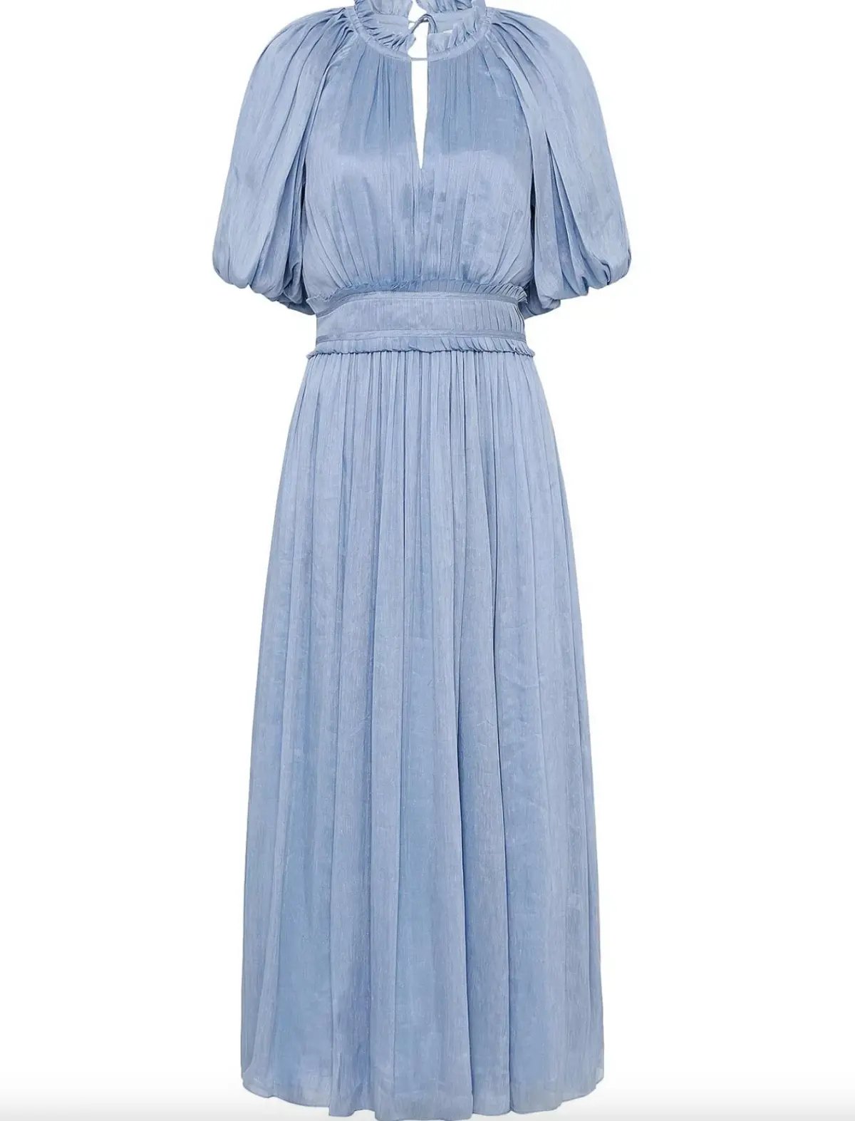 Aje Elysium Blouson Midi Dress Steel Blue Size 6 photo 5