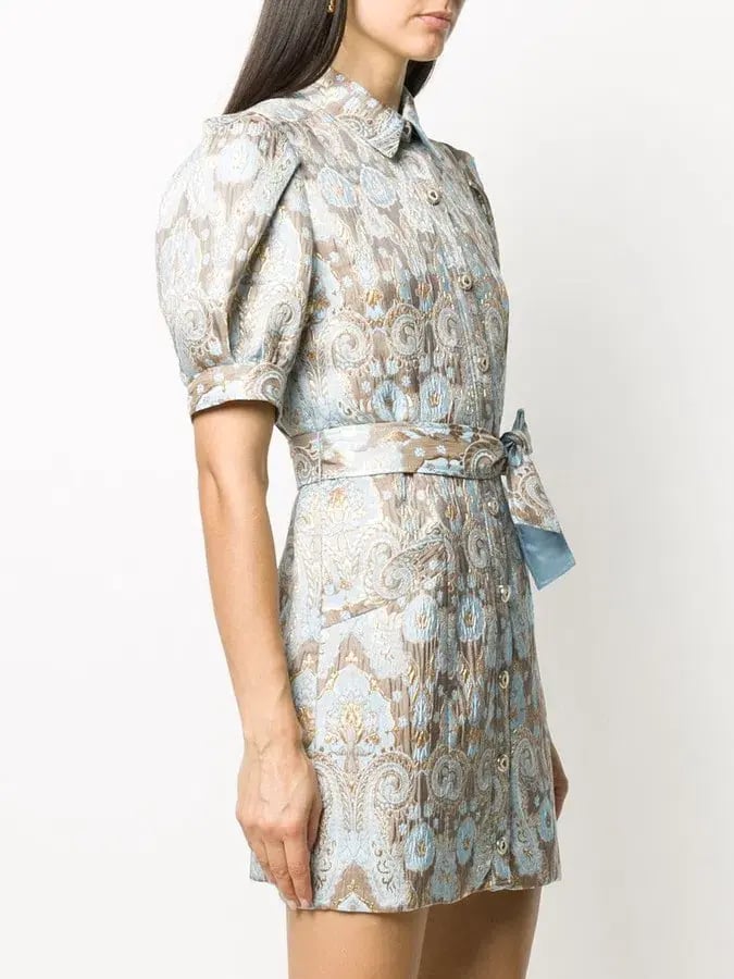 Sandro Paris Dorlan Dorlan Brocade Shirt Dress Print Size M / Au 10 photo 2