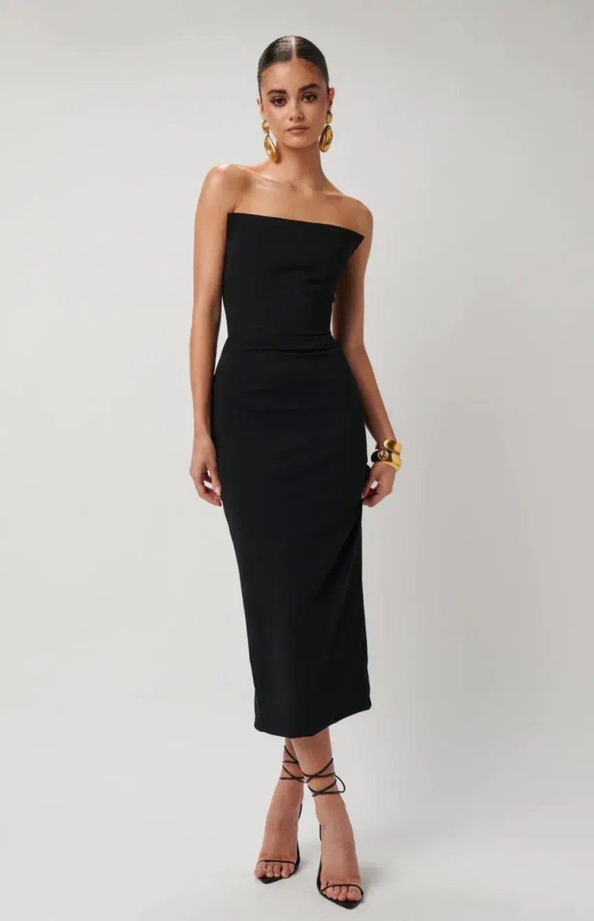 Effie Kats Danna Midi Dress Black Size S / AU 8 photo 2