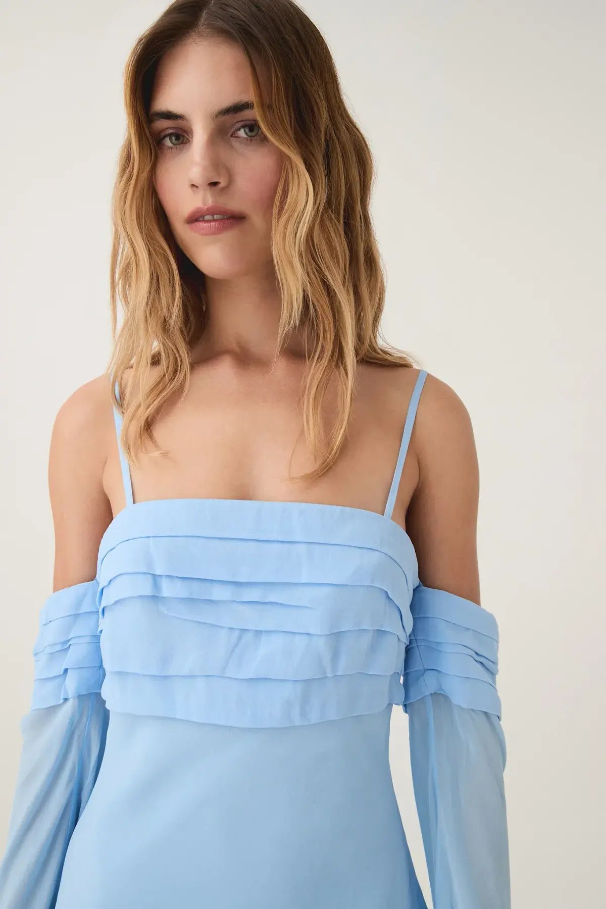 Aje Minette Chiffon Midi Dress in Powder Blue Size AU 4 photo 3