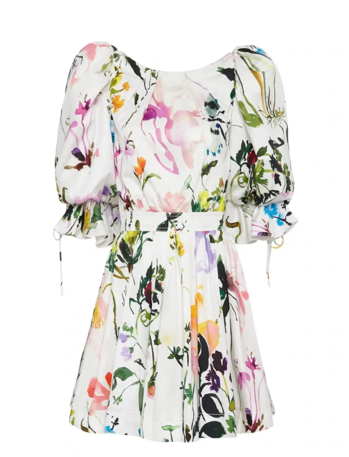 Aje Drift Puff Sleeve Mini Dress Print Size 10 photo 3