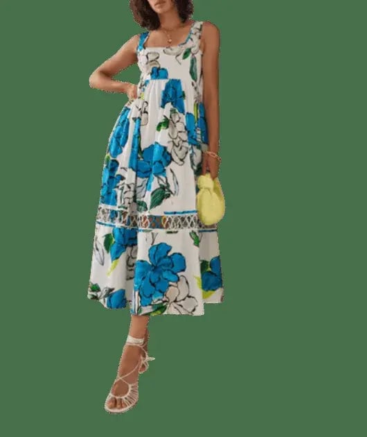 Aje Erika Cut Out Floral Midi Dress Size 14 photo 7
