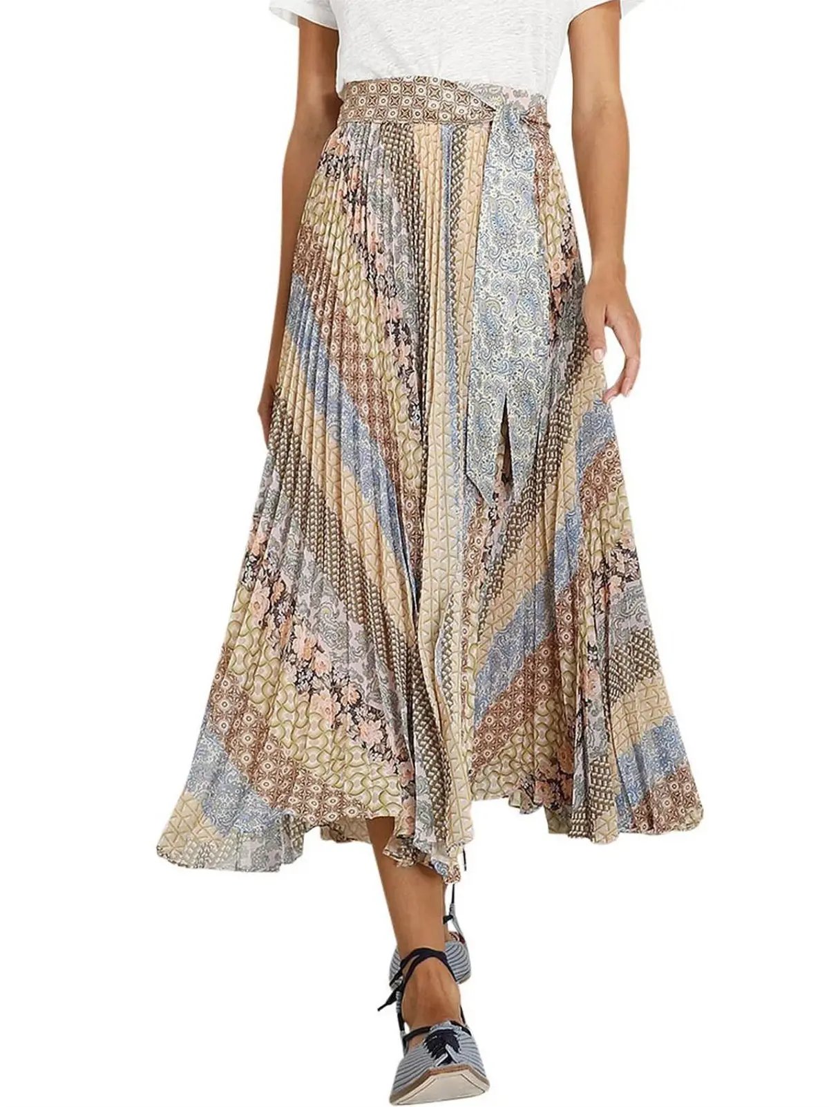 Zimmermann Sunray Skirt Tiled Stripe Size 2 / Au 12 photo 4