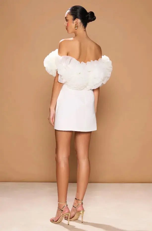 Sonya Moda Sorrento Mini Dress Ivory Size M/10 photo 5