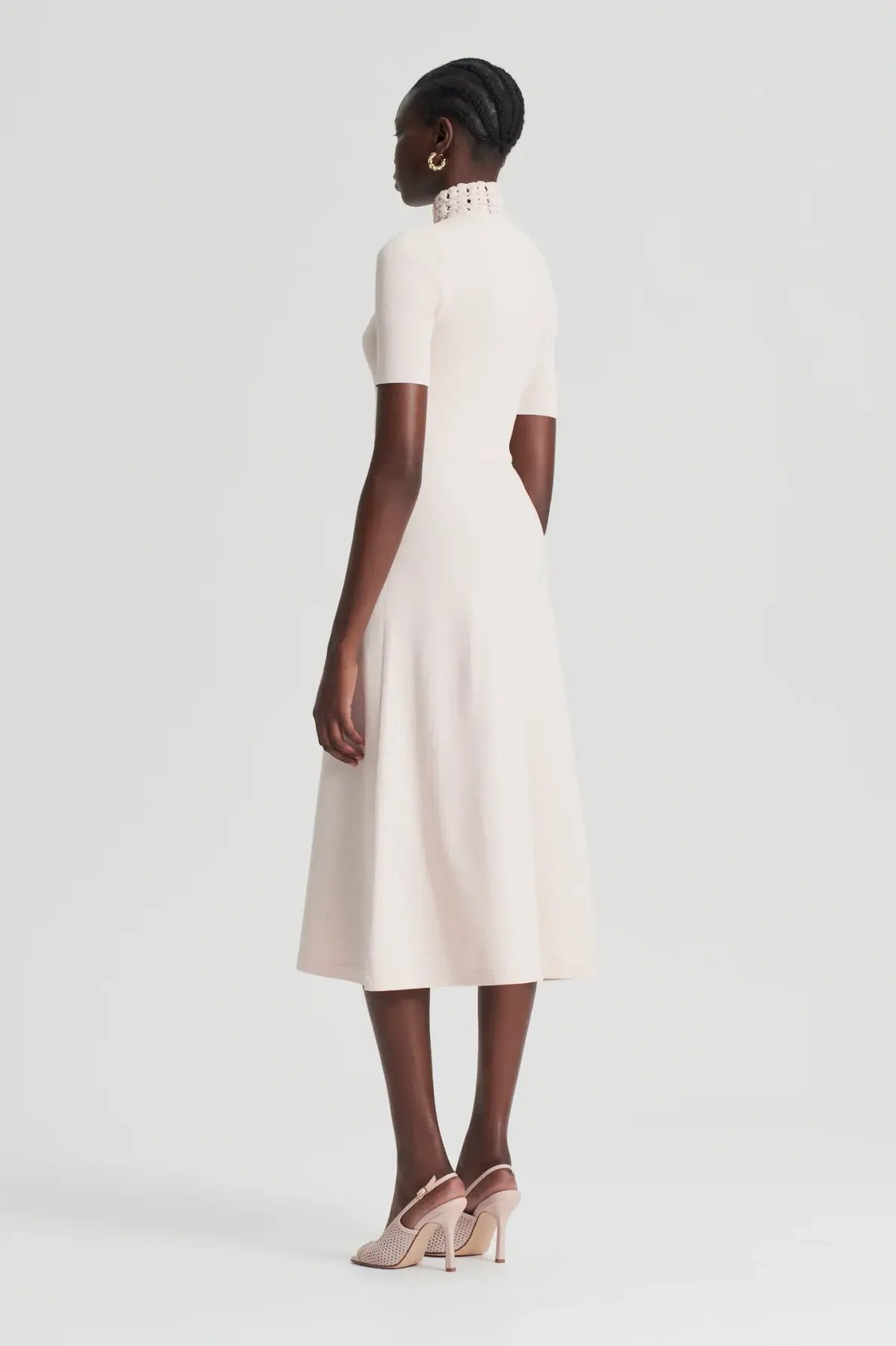 Scanlan Theodore Crepe Knit Daisy Soft Dress Blush Size L/AU 12 photo 2