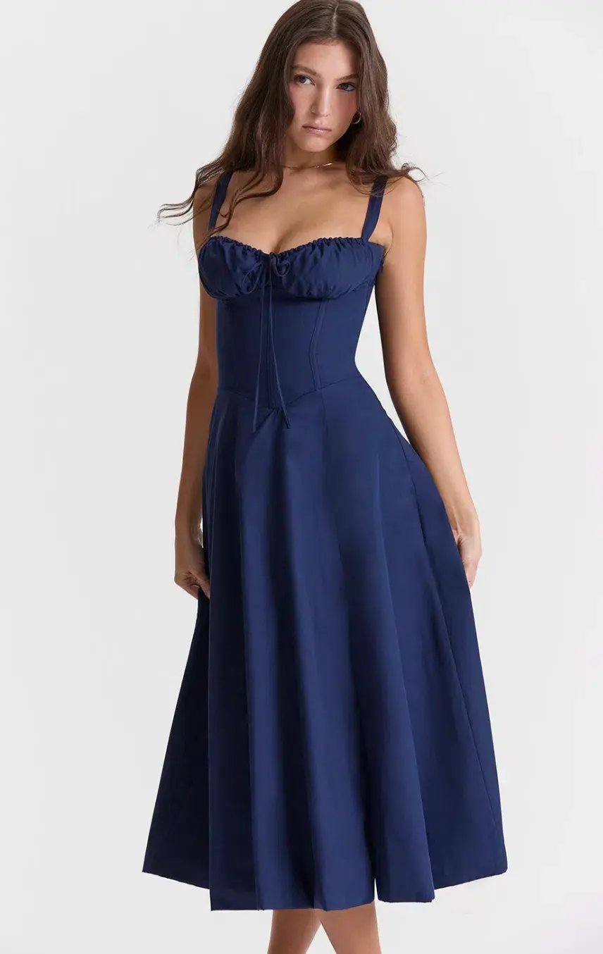 House of CB French Navy Bustier Sundress photo 2