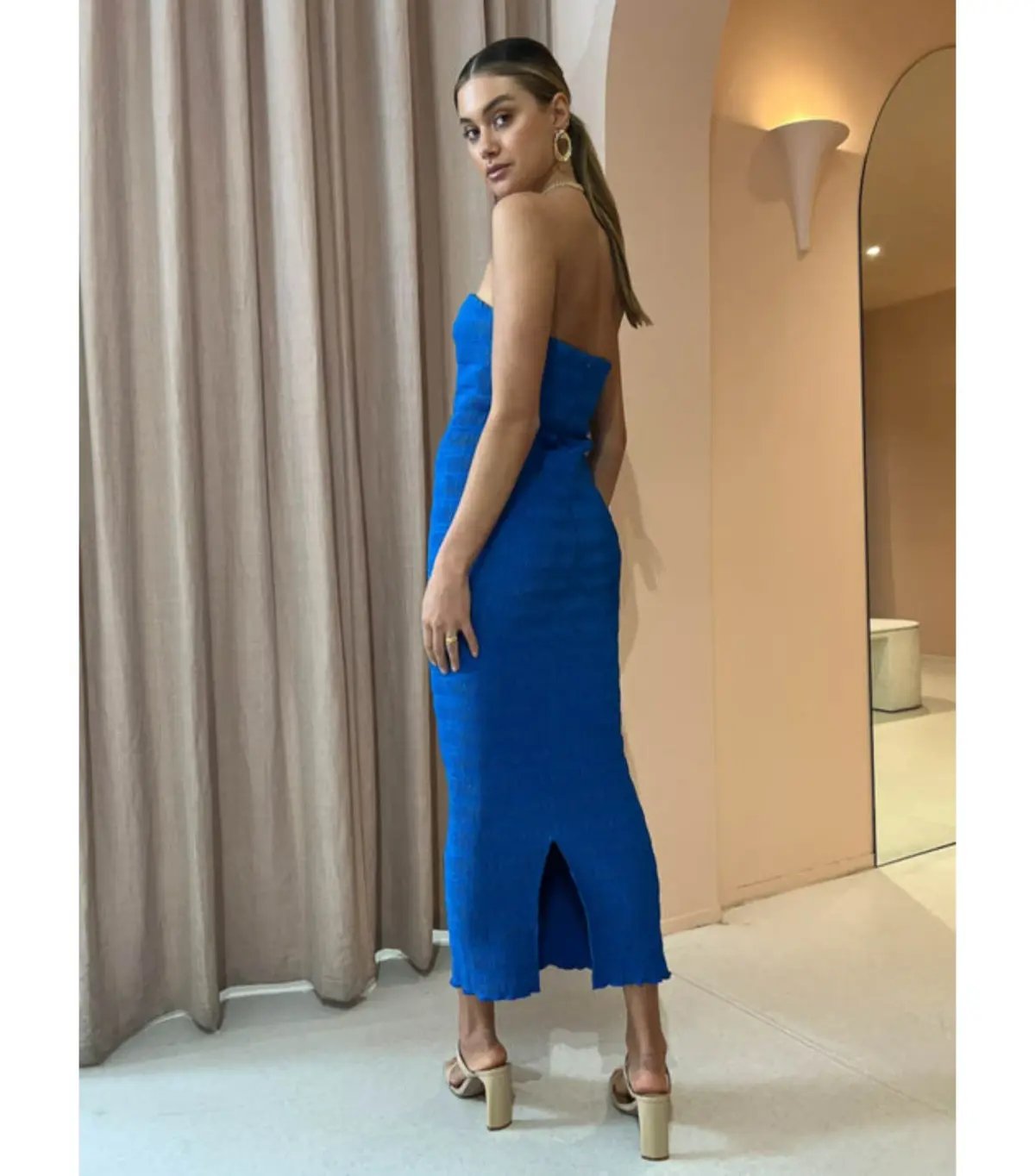 L'Idee Aurore Midi Gown in Moroccan Blue Size AU 12 photo 3