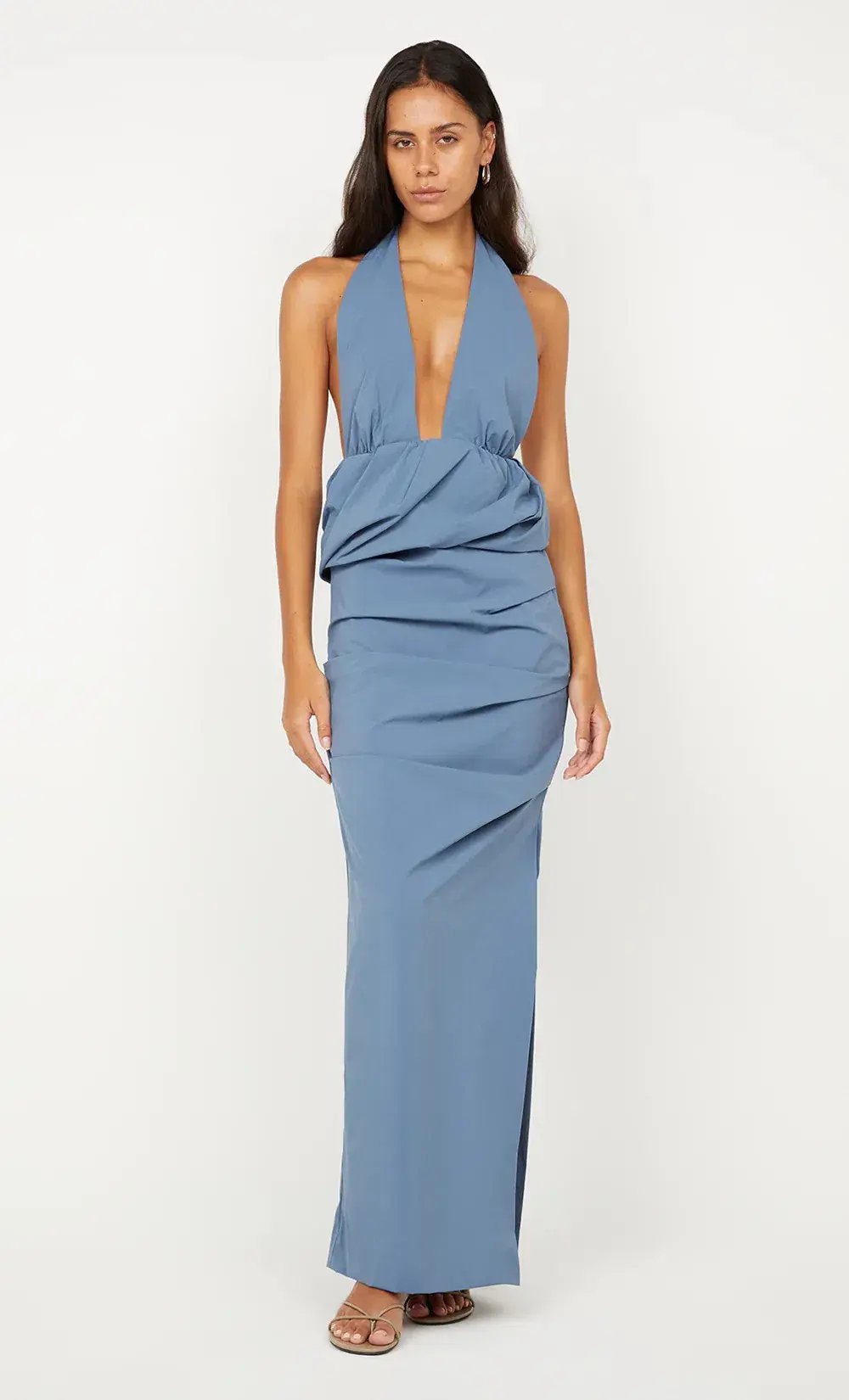Bec & Bridge Priscilla Bubble Maxi Dress Steel Blue Size 8 photo 3