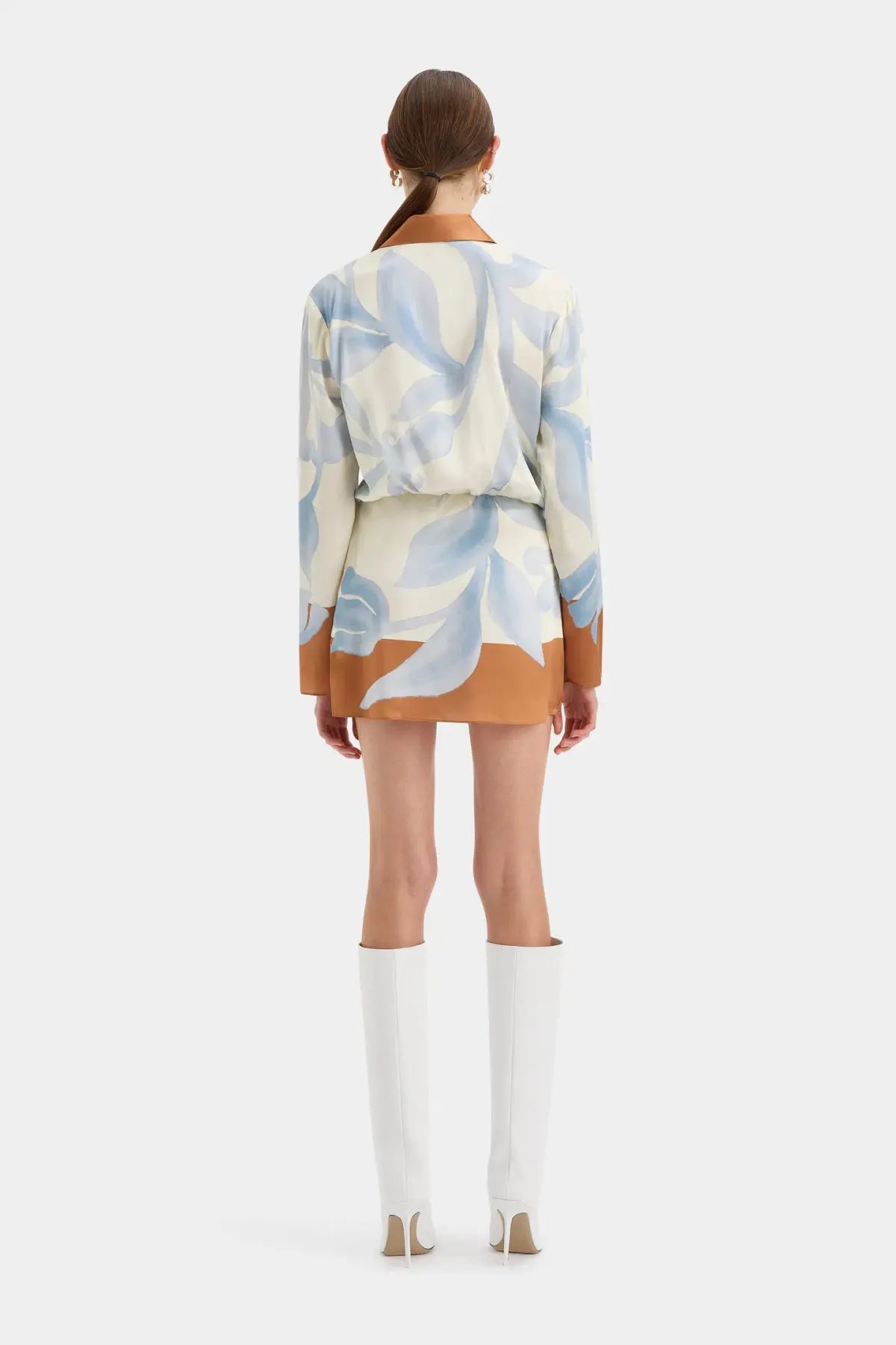 Sir the Label The Sorrento Shirt Mini Dress Sciarpa Print Size 8 photo 4