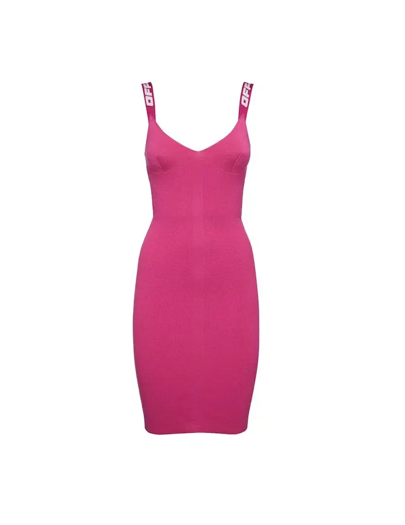 Off-White Logo Strap Dress in Pink Size 8 photo 4