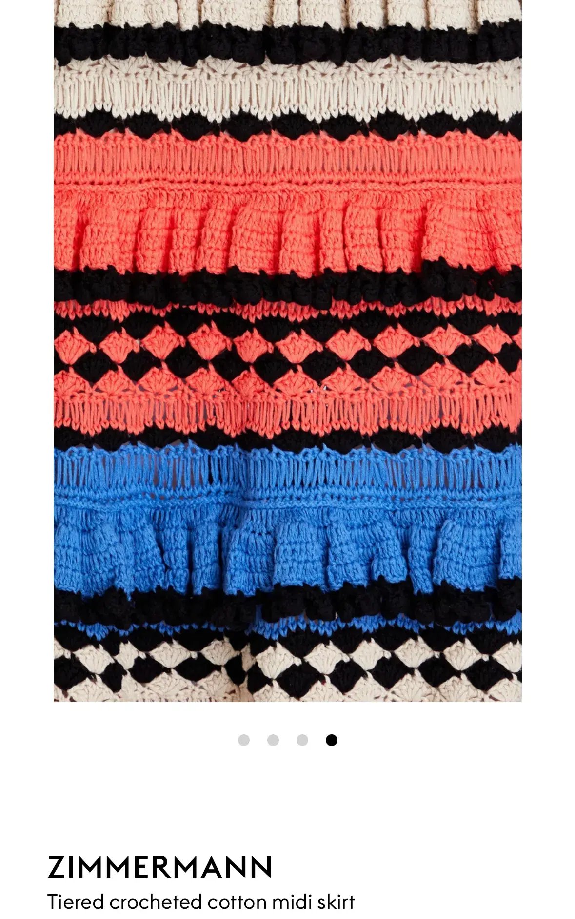 Zimmerman Crocheted Skirt Multi Size 1 / AU 10 photo 4