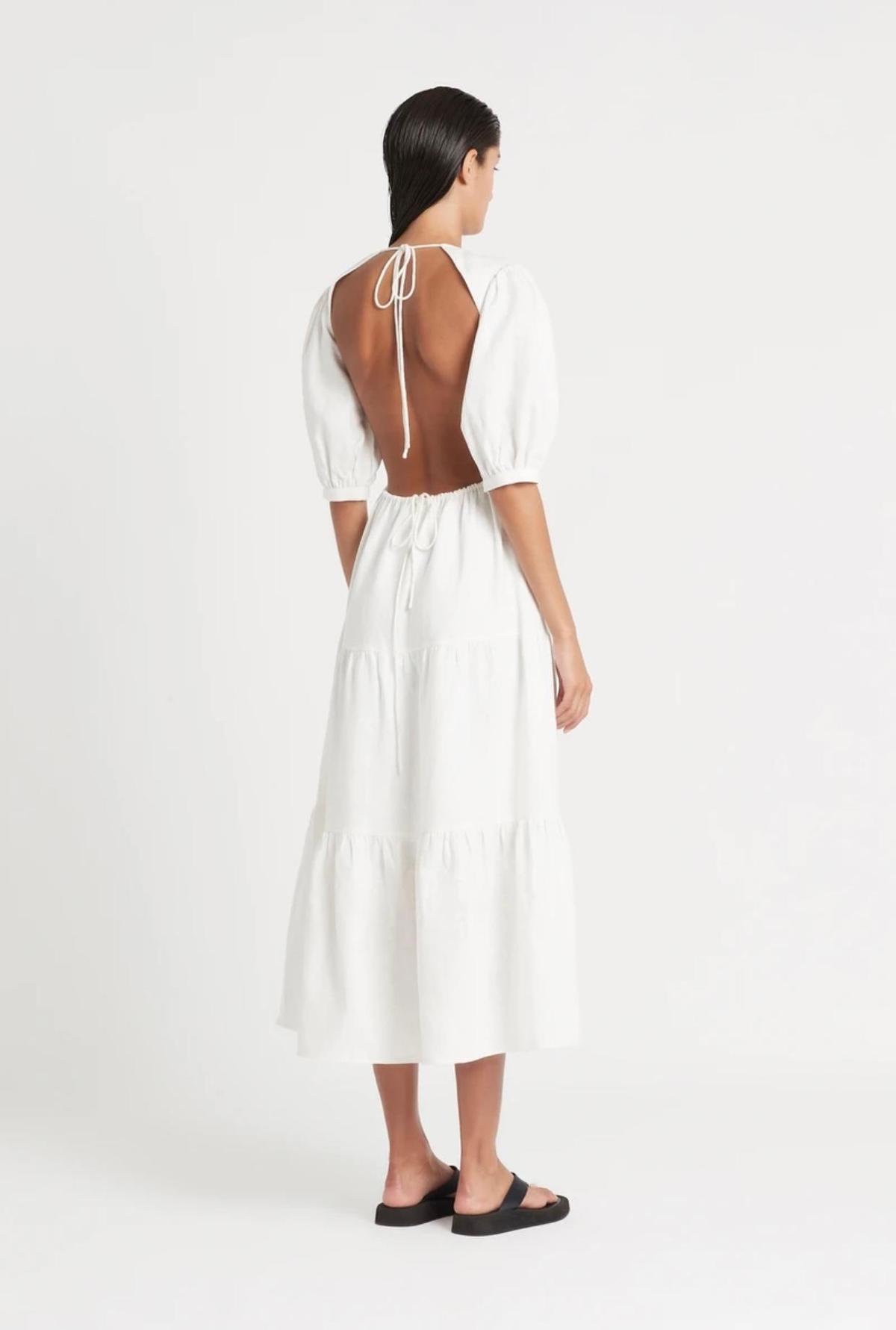 Sir The Label Lorena Tiered Midi Dress White Size AU 6 photo 3