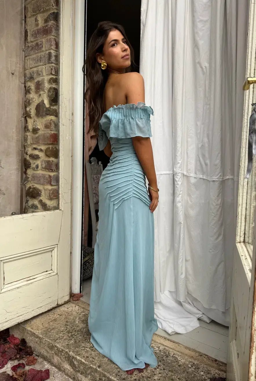 Vera Wang The Parissa Maxi Dress Blue Size 6 photo 3