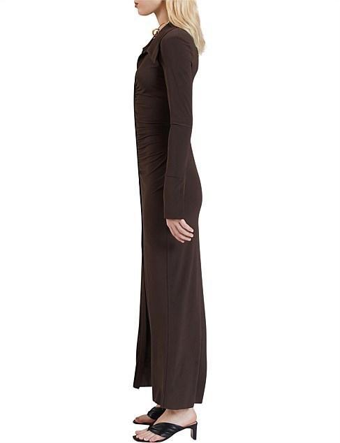 Bec & Bridge Sylvia Long Sleeve Maxi Dress Cognac Brown Size 6 photo 2