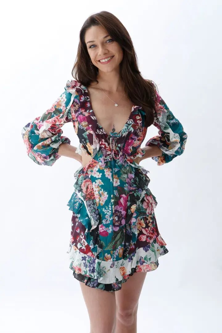 Zimmermann Allia Cut Out Mini Dress Spliced Floral Size 0 / AU 8 photo 2