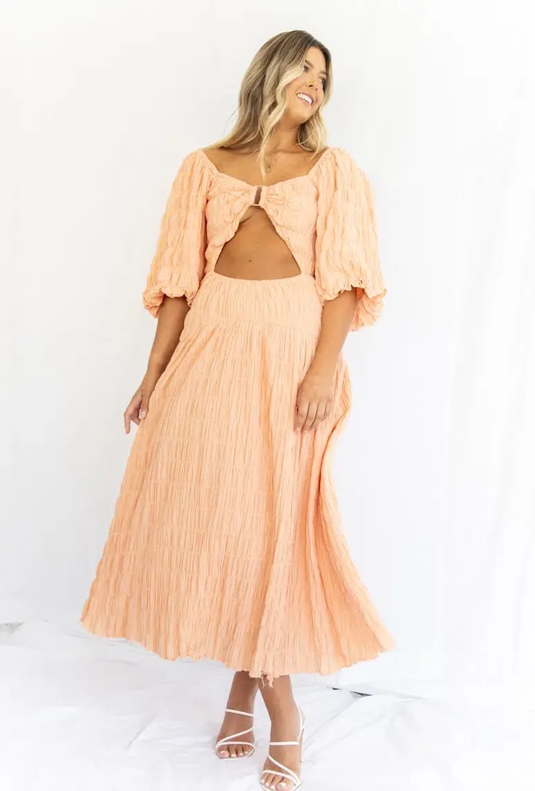 Sovere Mercy Reversible Midi Dress Orange Size 12 photo 2