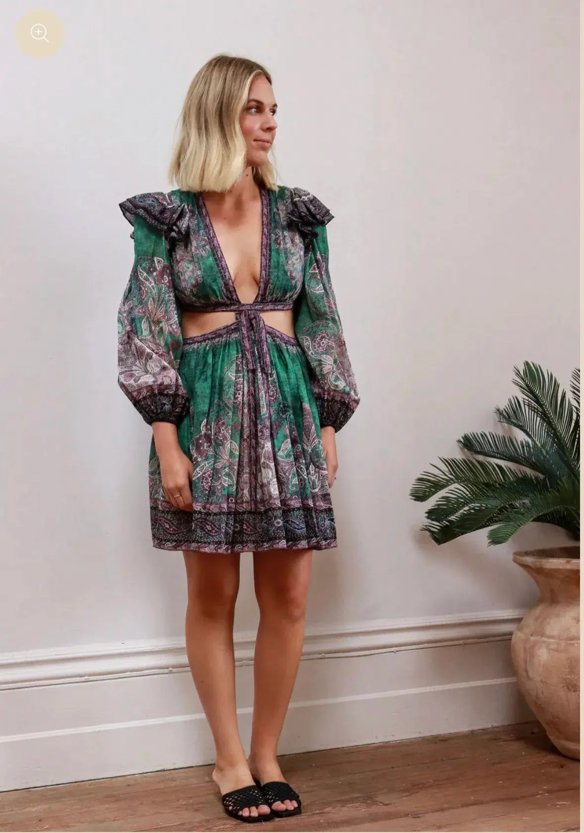 Zimmermann Anneke Ruffle Mini Dress Paisley Print Size 2 / AU 12 photo 3