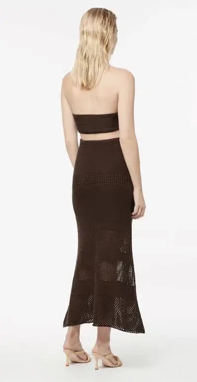 Manning Cartell Highly Strung Knit Halter Dress Brown Size 10 photo 3