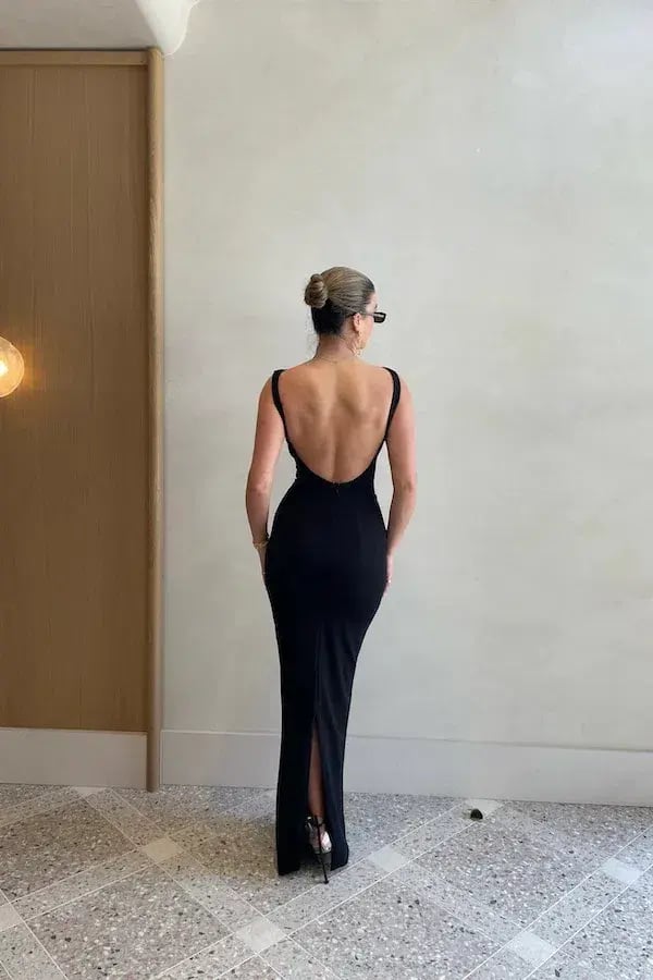 Effie Kats Verona Gown Black Size AU 8 photo 6