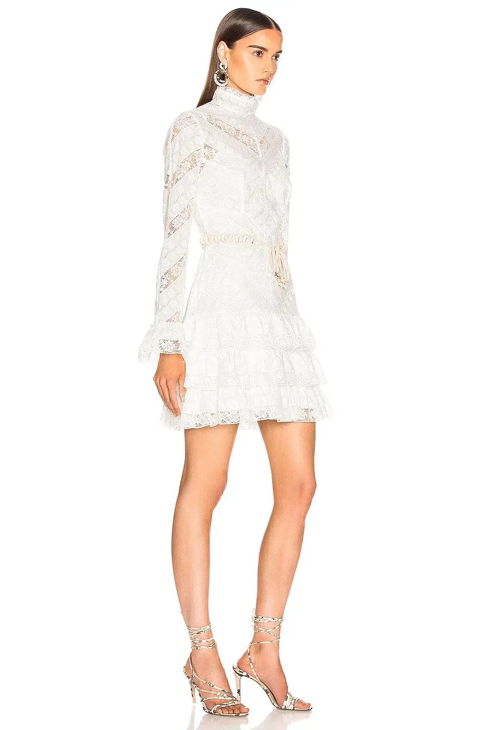 Zimmermann Veneto Perennial Short Dress Ivory Size 0 / AU 8 photo 2